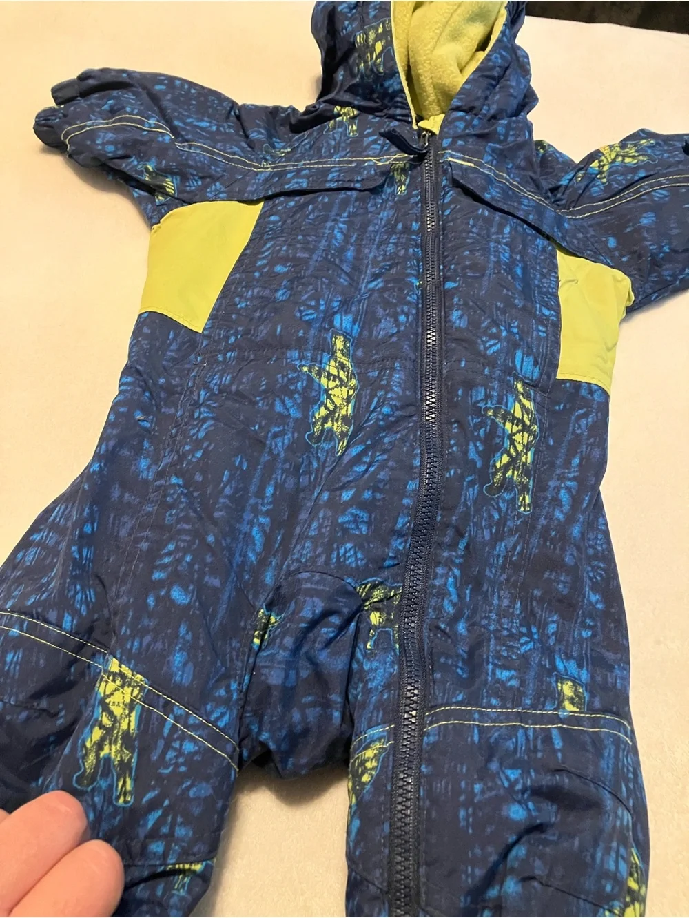 Columbia Navy and Lime Kids One-Piece Snowsuit